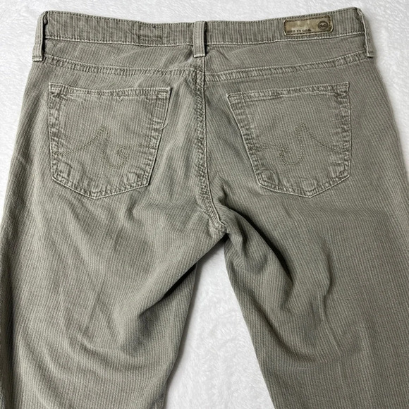 Adriano Goldschmeid AG Sz 27R Stilt Cigarette Roll Up Stripe Khaki Low Rise Crop - Picture 8 of 13